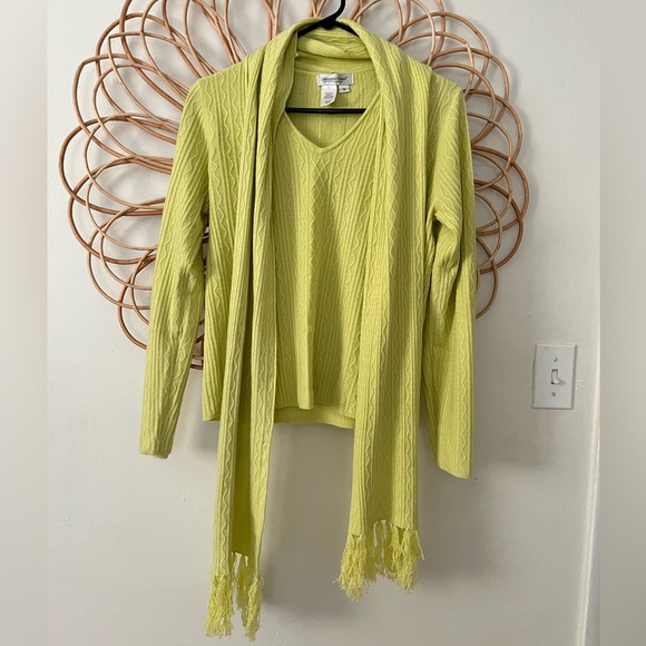 Coldwater Creek Cable-knit Sweater & Scarf - Picture 2 of 3